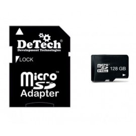 MicroSd 128Gb DeTech Class10 U3 с адаптером