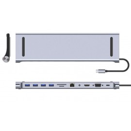 Переходник Type-C хаб Multi Adapter 11в1 Mivo MH-1101