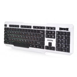 Клавиатура USB Smartbuy SBK-333U-WK с подсветкой бело-черная