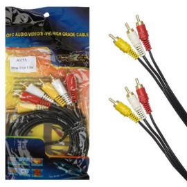 Кабель 3RCA - 3RCA 1.8m Gold AV11 A373