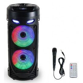 Колонка Bluetooth MP3 FM караоке с микрофоном ZQS-6212 LED черная