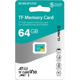 MicroSd 64Gb Borofone class10 A1 U3 без адаптера