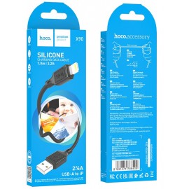 Кабель для Apple Lightning USB Hoco X90 silicone черный