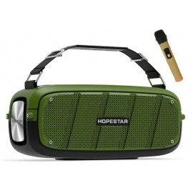 Колонка Bluetooth Mp3 Hopestar A20 Pro, беспроводной микрофон, green