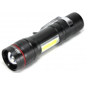 Фонарик металлический YB-520 T6, зум, COB, Micro USB