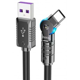 Кабель USB Type-C Hoco U118 1.2m 100W поворотный разъем black