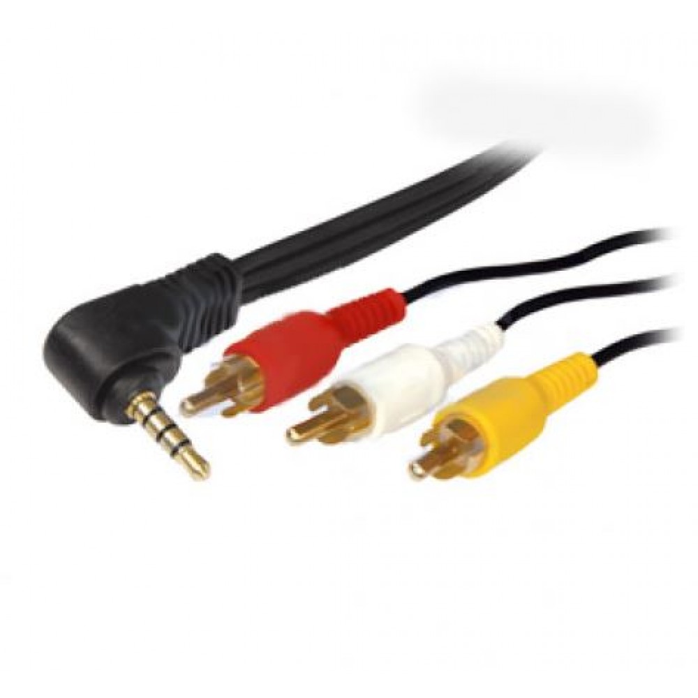Кабель Aux 3.5 штекер - 3RCA 1,5m AlenCom угловой 62-002