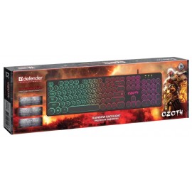 Клавиатура LED USB Defender Ozoth GK-106 (45106) с подсветкой, круглые кнопки