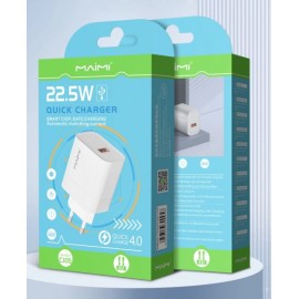 Зарядное сетевое сзу USB Maimi C105 быстрое QC 4.0 22.5w белый