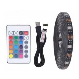 Лента LED YD-1726-5 5m, Usb, с пультом, силикон, черная