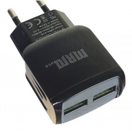 Зарядное сетевое СЗУ usb 2x MRM A10 2.4A черный