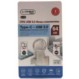Флешка USB 3.0 64Gb Lider Mobile U15-64 с Type-C