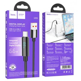 Кабель USB Type-C Hoco U125 5A LCD black