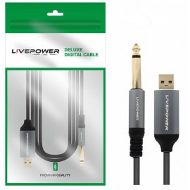 Кабель адаптер USB 6.3mm штекер (гитарный) LivePower Аудио Premium H256 S281 1.8m