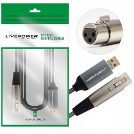Кабель адаптер USB XLR гнездо LivePower Аудио Premium H257 S282 1.8m