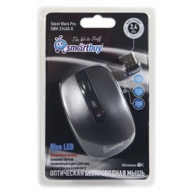 Мышка беспроводная Smartbuy SBM-314AG-G, безшумная, серый металлик