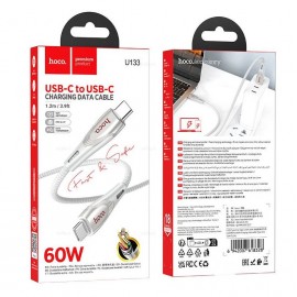 Кабель Type-C - Type-C Hoco U133 60W Grey
