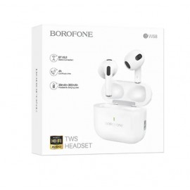 Наушники Bluetooth Borofone BW58, вкладыши, TWS, белые