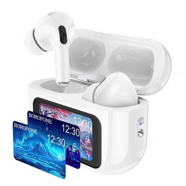 Наушники Bluetooth Borofone BW76, ANC, с LCD, вакуумные, TWS, белые
