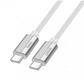 Кабель Type-C - Type-C PD 240W 5A Hoco U134 1.8m серый
