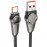 Кабель USB Type-C Borofone BU49 5A Smart LED 1.2m черный