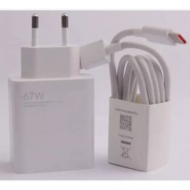 Зарядное сетевое сзу USB Xiaomi MDY-12-ES 67W Turbo Charge + кабель type-C белый